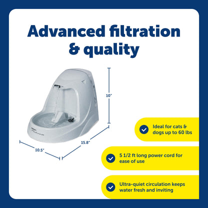 PetSafe Drinkwell Platinum Cat Water Fountain, 168 oz/5L, Grey