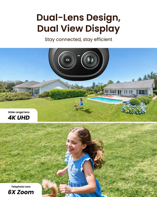 REOLINK TrackFlex Floodlight WiFi, 4K 360° PTZ Dual-Lens Floodlight Camera