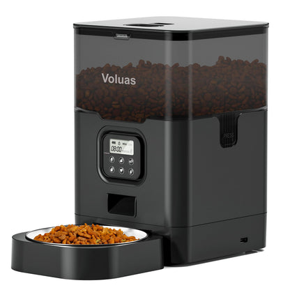 VOLUAS Automatic Cat Feeder, Timed Dry Food Dispenser for Cats & Dogs