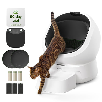 AI Smart Self-Cleaning Cat Litter Box with Odor Control