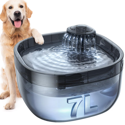 7L Large Dog Water Fountain with High-Capacity Design