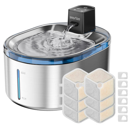 Smartoo Dog/Cat Water Fountain, with 1/3/9/12 PCS Smartoo Official Filter and Sponges, Replacement Host