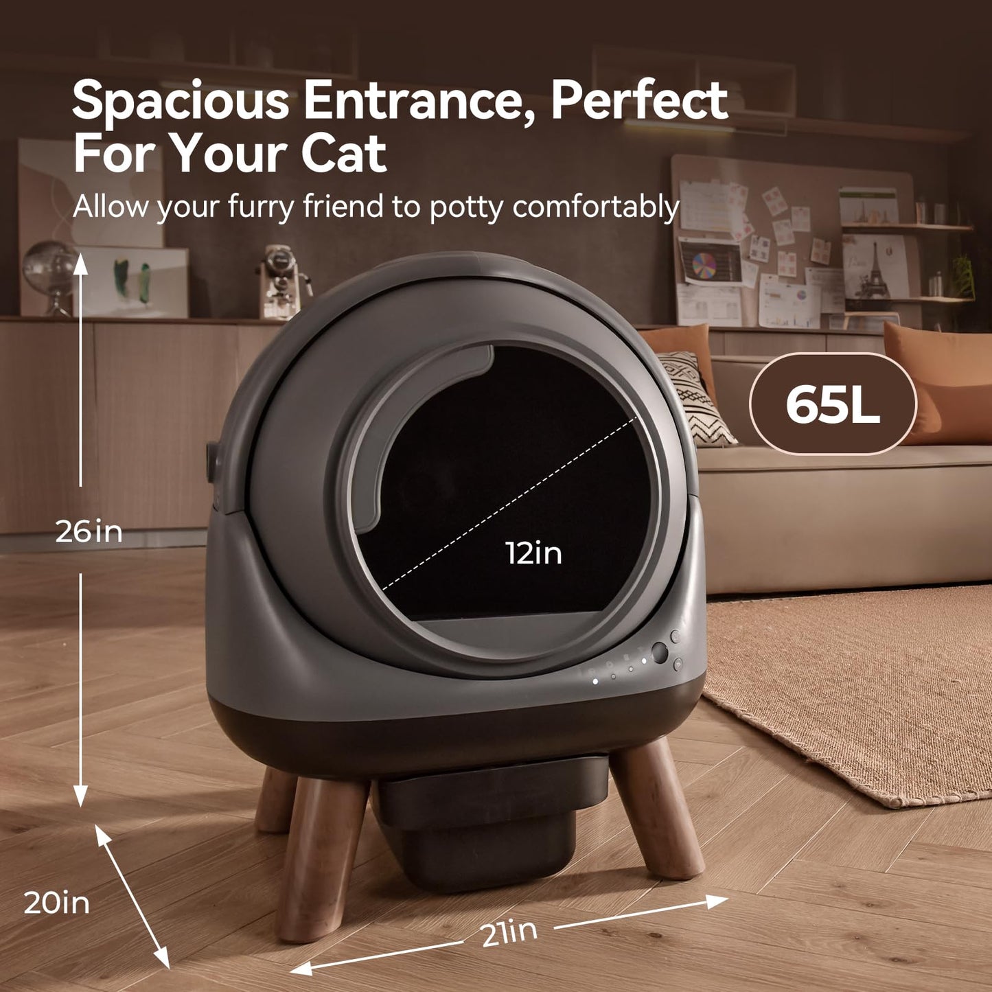 Smart Self-Cleaning Cat Litter Box with Odor Control