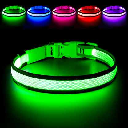USB Rechargeable LED Light-Up Dog Safety Collar