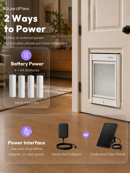 iGuardPaw Cat Door with Collar Sensor, Automatic Cat Door, with Curfew, XS