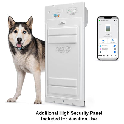 Power Pet Roll Up Smart Automatic Pet Door by High Tech Pet - Pet Operated for Dogs and Cats, WiFi App Control, Secure, Weatherproof, Airtight, Space Saving