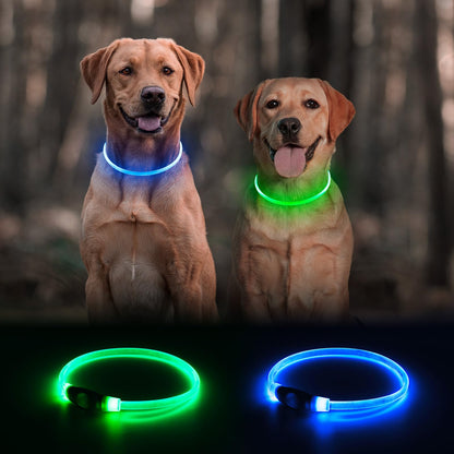 2-Pack Rechargeable LED Dog Collars for Night Safety