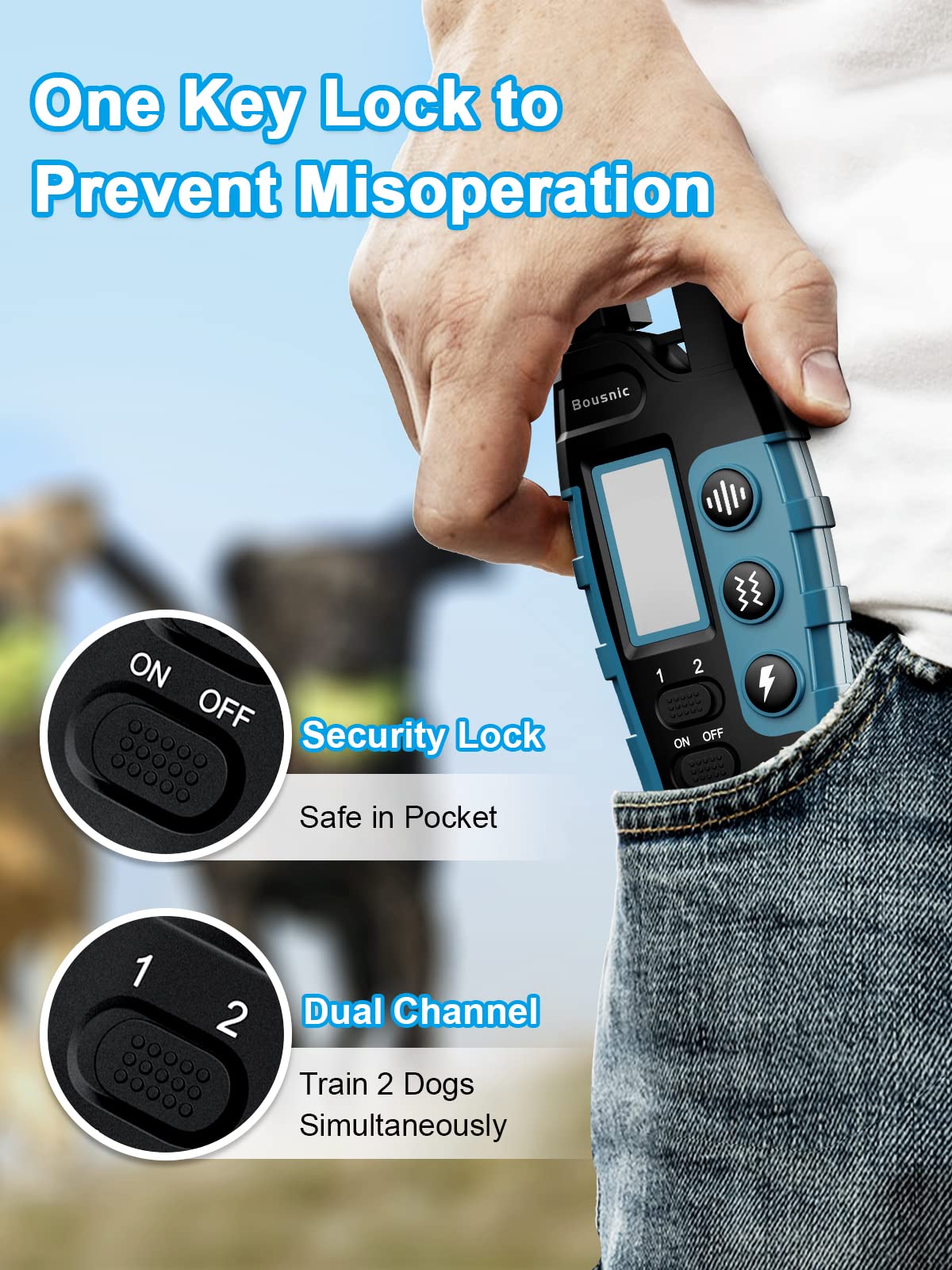 Waterproof Dual Dog Remote Training Collar 3300FT Range
