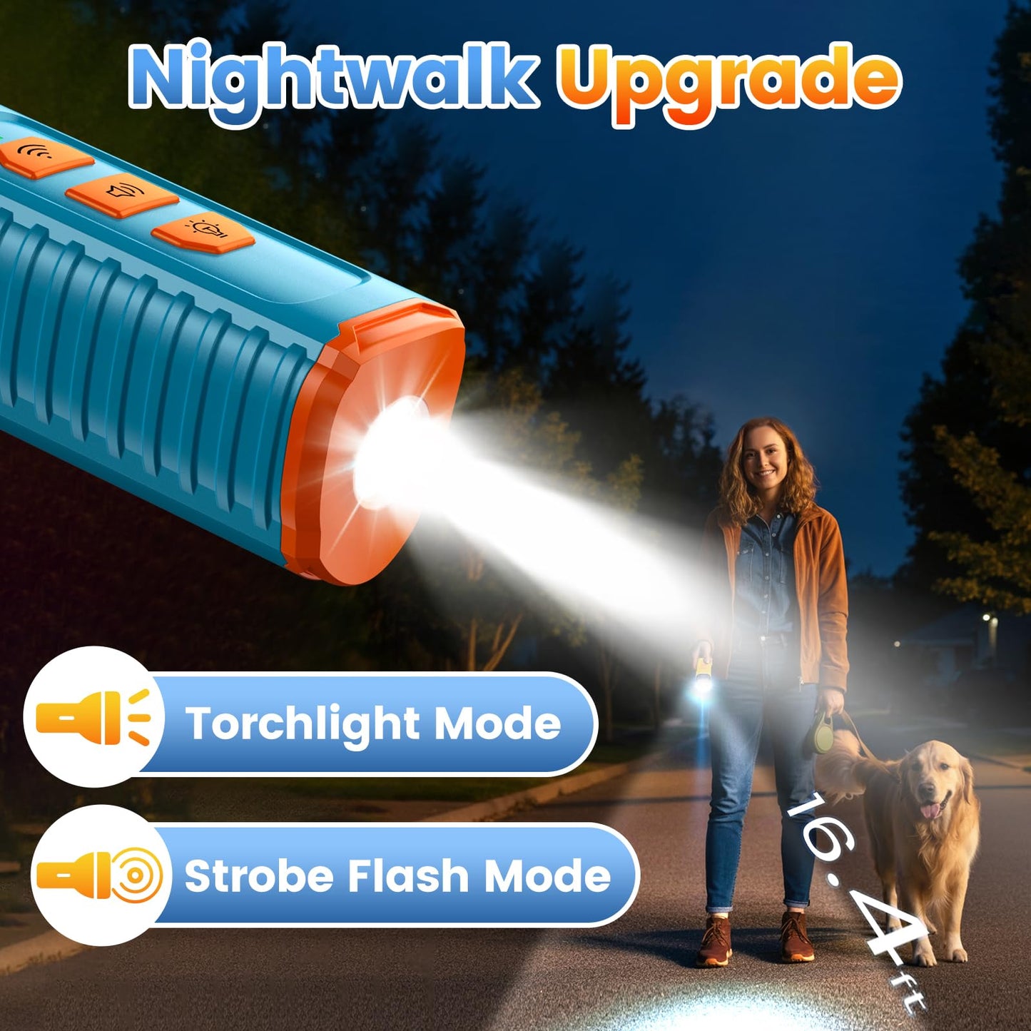 Portable Ultrasonic Dog Bark Deterrent with 50FT Range