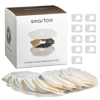 Smartoo Dog/Cat Water Fountain, with 1/3/9/12 PCS Smartoo Official Filter and Sponges, Replacement Host