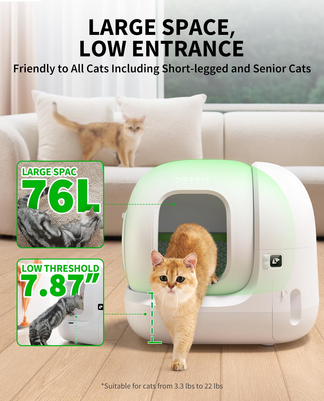 Automatic Odor-Control Self-Cleaning Cat Litter Box