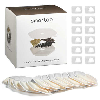 Smartoo Dog/Cat Water Fountain, with 1/3/9/12 PCS Smartoo Official Filter and Sponges, Replacement Host