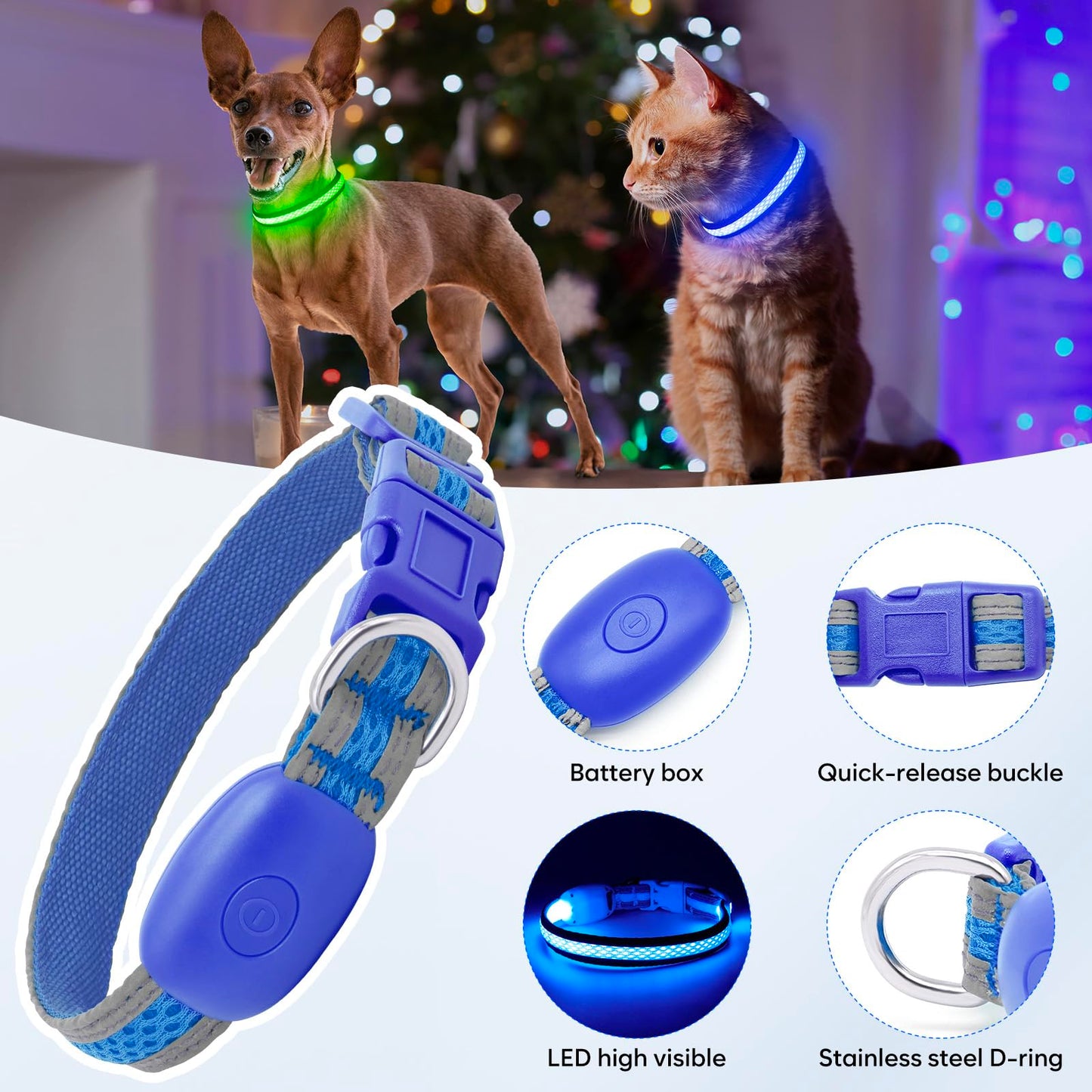 USB Rechargeable LED Light-Up Dog Safety Collar