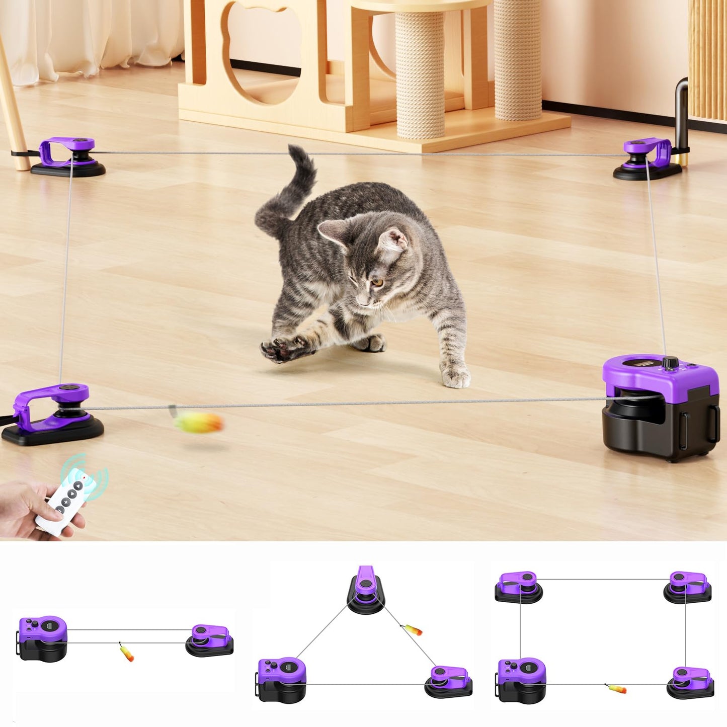 Interactive Cat Chase Toy for Indoor Exercise & Hunting