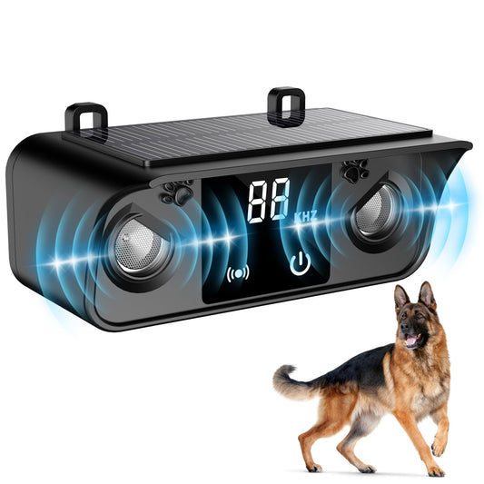 Solar Ultrasonic Dog Bark Deterrent with 50FT Range