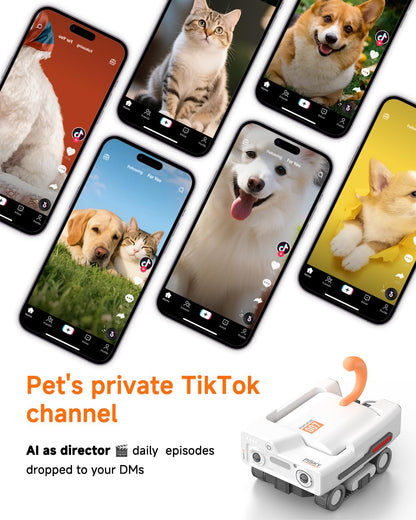 PICKFUN PMATE Self-Moving Pets Camera AI-Powered Rover with Auto Tracking & Patrol, 2K Live View, Night Vision, 2-Way Talk, and Auto-Recharge