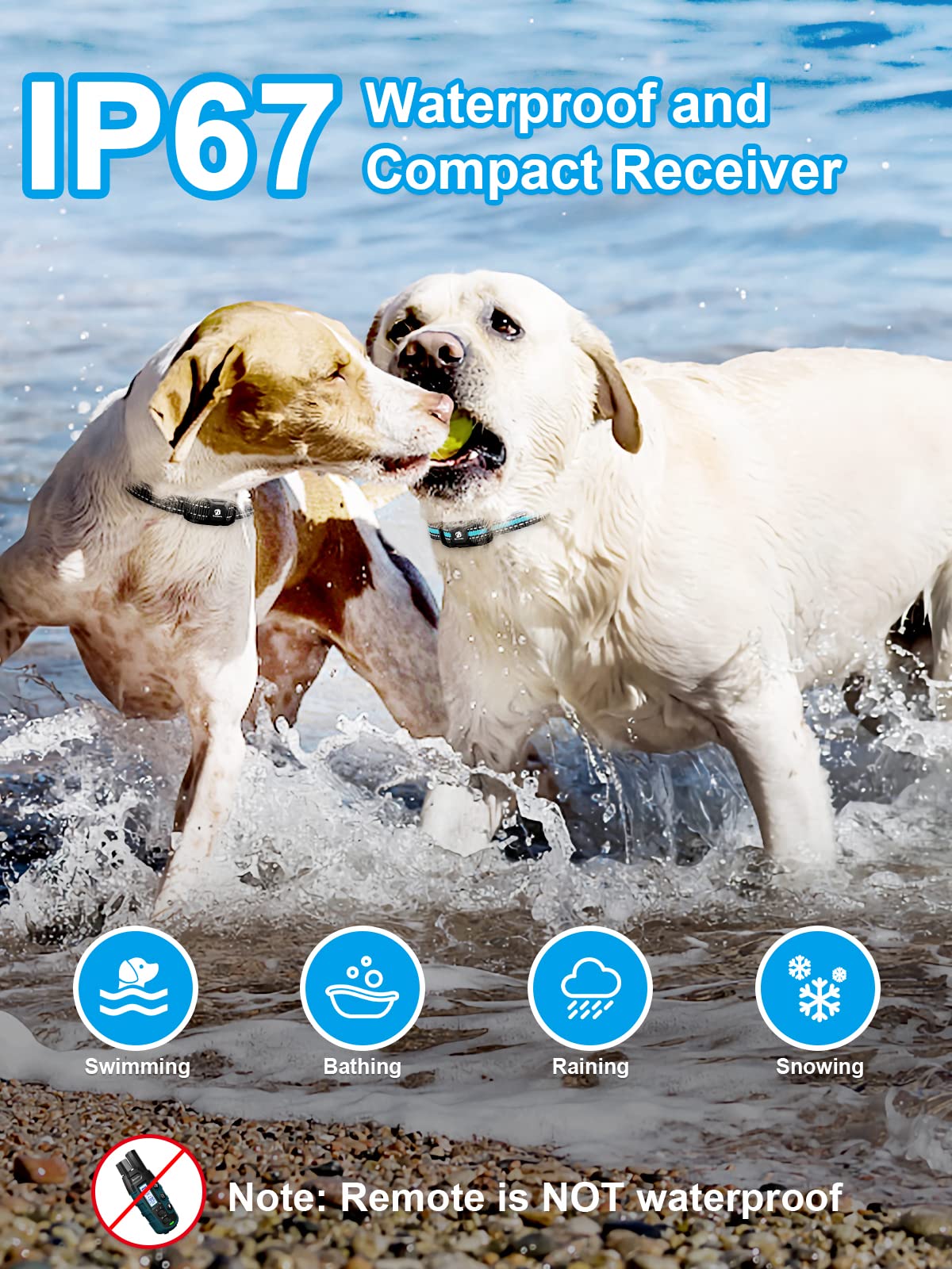 Waterproof Dual Dog Remote Training Collar 3300FT Range