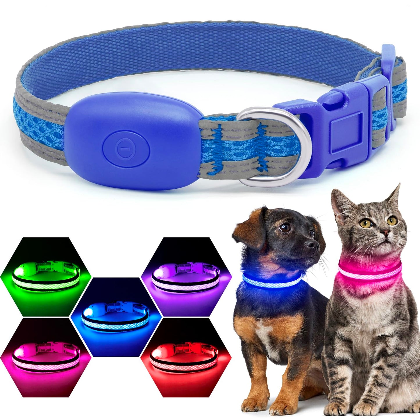 USB Rechargeable LED Light-Up Dog Safety Collar