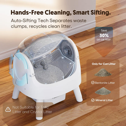 Automatic Self-Cleaning Cat Litter Box with Open Top
