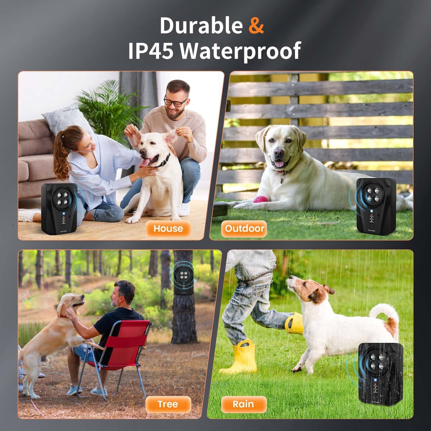 Rechargeable Ultrasonic Dog Bark Deterrent 3 Modes