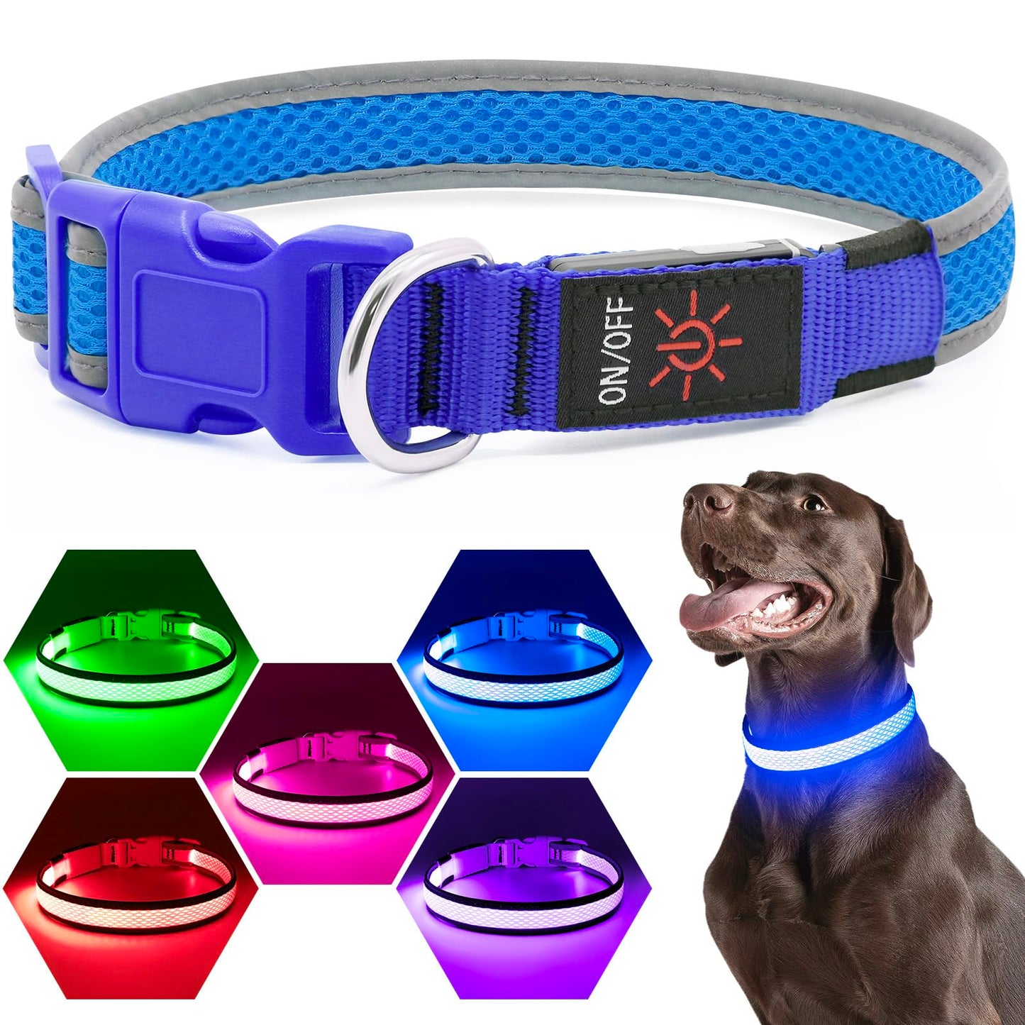 USB Rechargeable LED Light-Up Dog Safety Collar