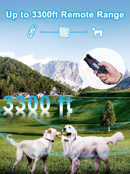 Waterproof Dual Dog Remote Training Collar 3300FT Range