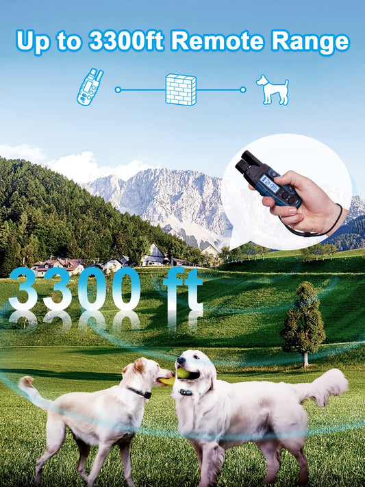 Waterproof Dual Dog Remote Training Collar 3300FT Range