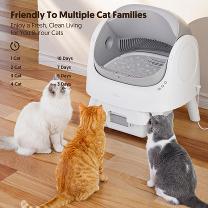 Automatic Self-Cleaning Cat Litter Box with Open Top
