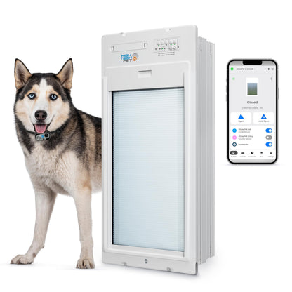 Power Pet Roll Up Smart Automatic Pet Door by High Tech Pet - Pet Operated for Dogs and Cats, WiFi App Control, Secure, Weatherproof, Airtight, Space Saving