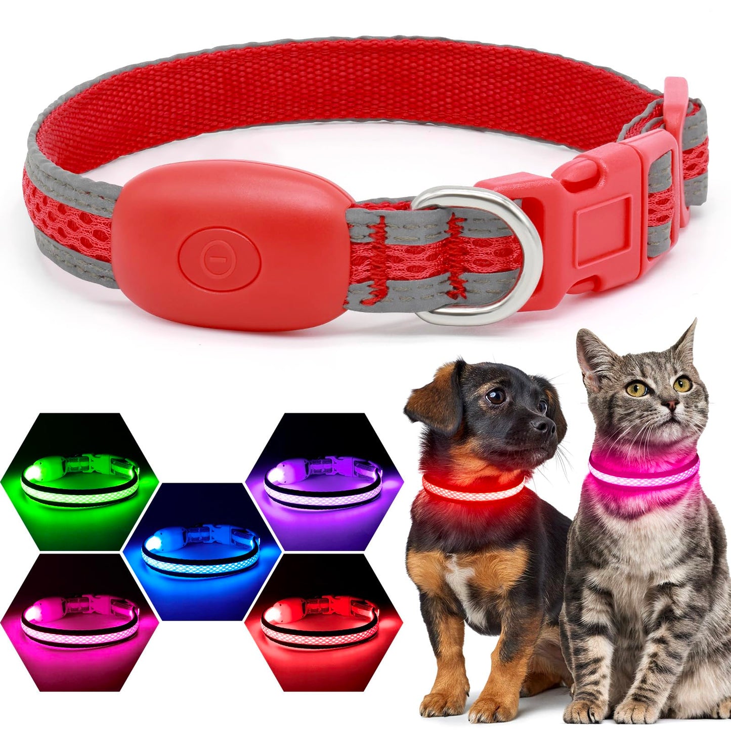 USB Rechargeable LED Light-Up Dog Safety Collar
