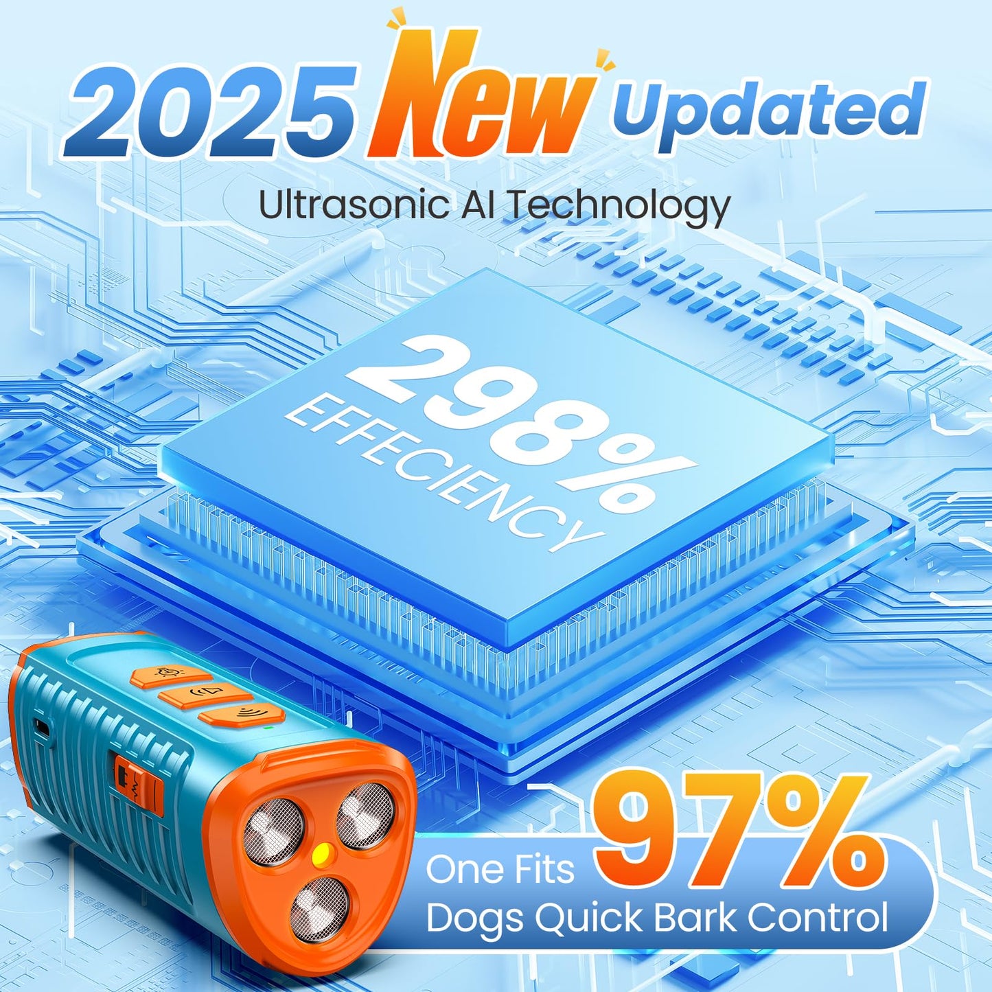 Portable Ultrasonic Dog Bark Deterrent with 50FT Range