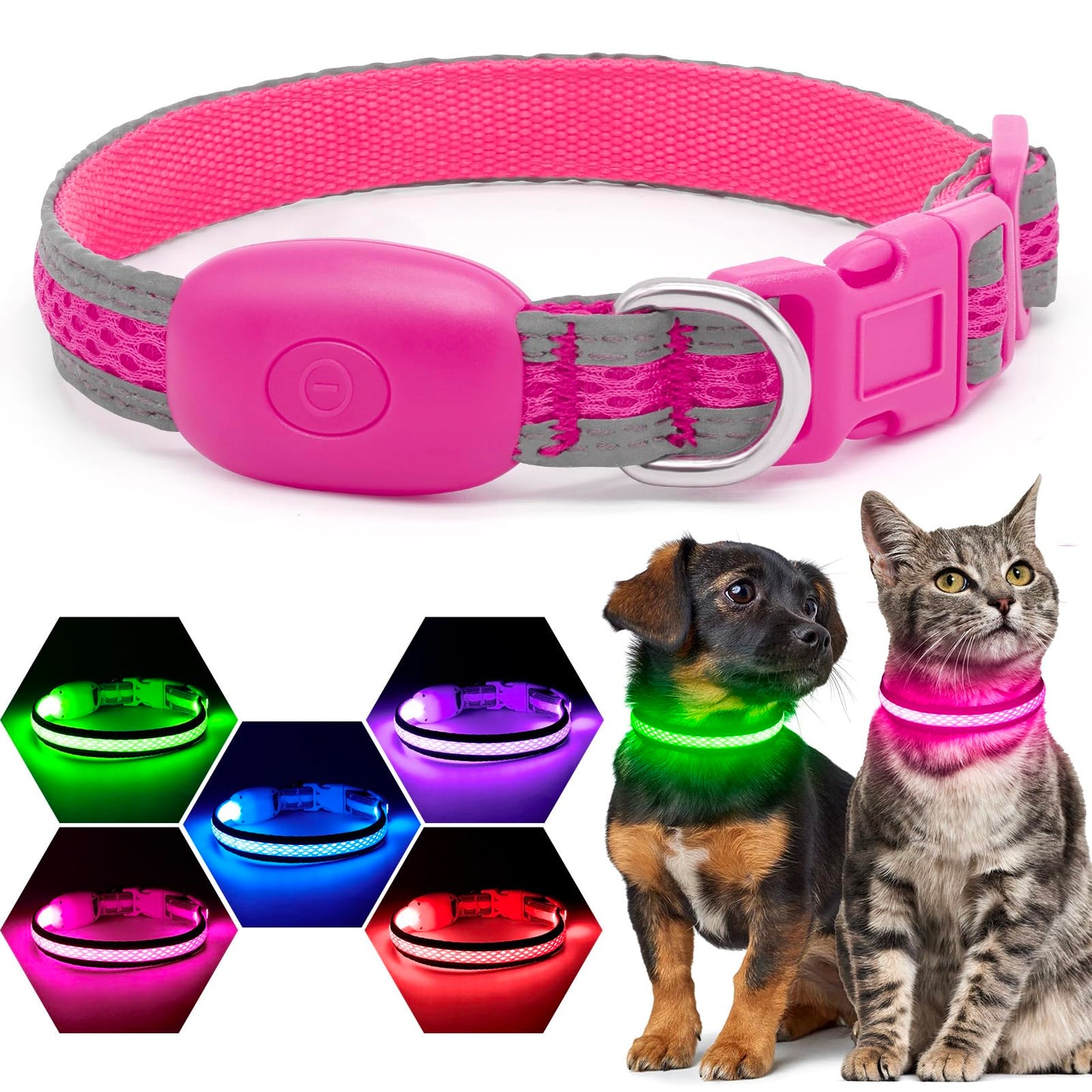 USB Rechargeable LED Light-Up Dog Safety Collar