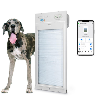 Power Pet Roll Up Smart Automatic Pet Door by High Tech Pet - Pet Operated for Dogs and Cats, WiFi App Control, Secure, Weatherproof, Airtight, Space Saving