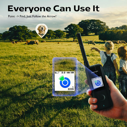 GPS Tracker for Dogs No Subscription, GPS Location Without Cell Network, Suitable for Open Areas with Poor Network Signals No Monthly Fee IP67 Waterproof (Tracker 2)