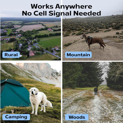 GPS Tracker for Dogs No Subscription, GPS Location Without Cell Network, Suitable for Open Areas with Poor Network Signals No Monthly Fee IP67 Waterproof (Tracker 2)